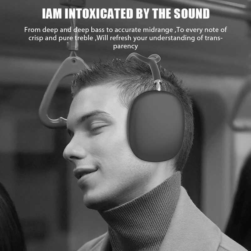New P9 Wireless Bluetooth Headphones Noise Cancelling with Microphone Pods Over Ear Sports Gaming Headset for Apple iPhone image 3