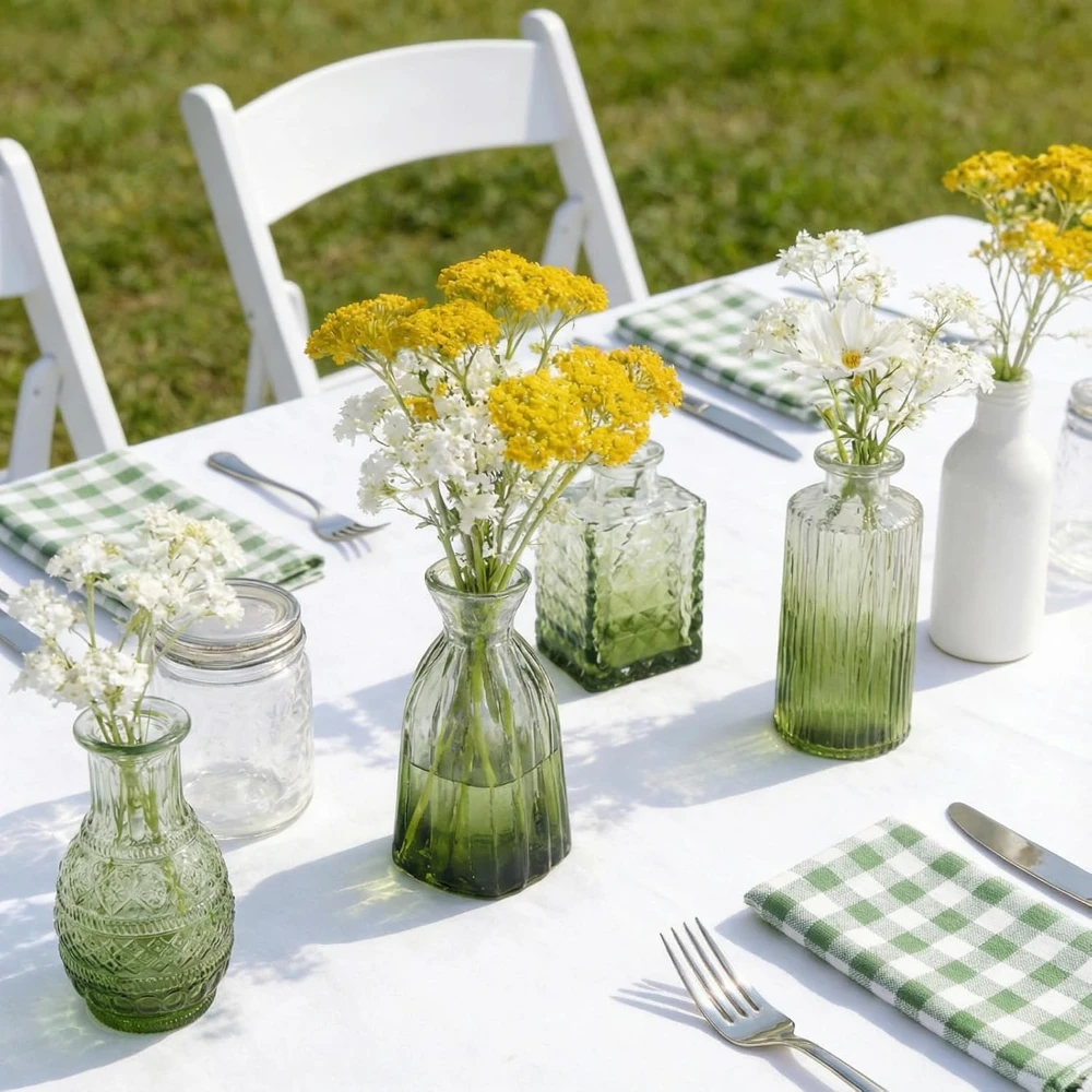 Multiple Colors Glass Bud Vases Assorted Small Flower Container Aroma Bottles Nordic Style Home Wedding Desktop Decor