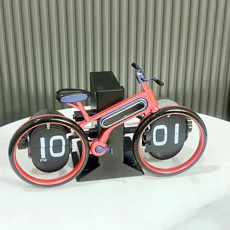 

Creative Bicycle Theme Desktop Flip Clock Fashion Decor Personalized Styling Home Gift