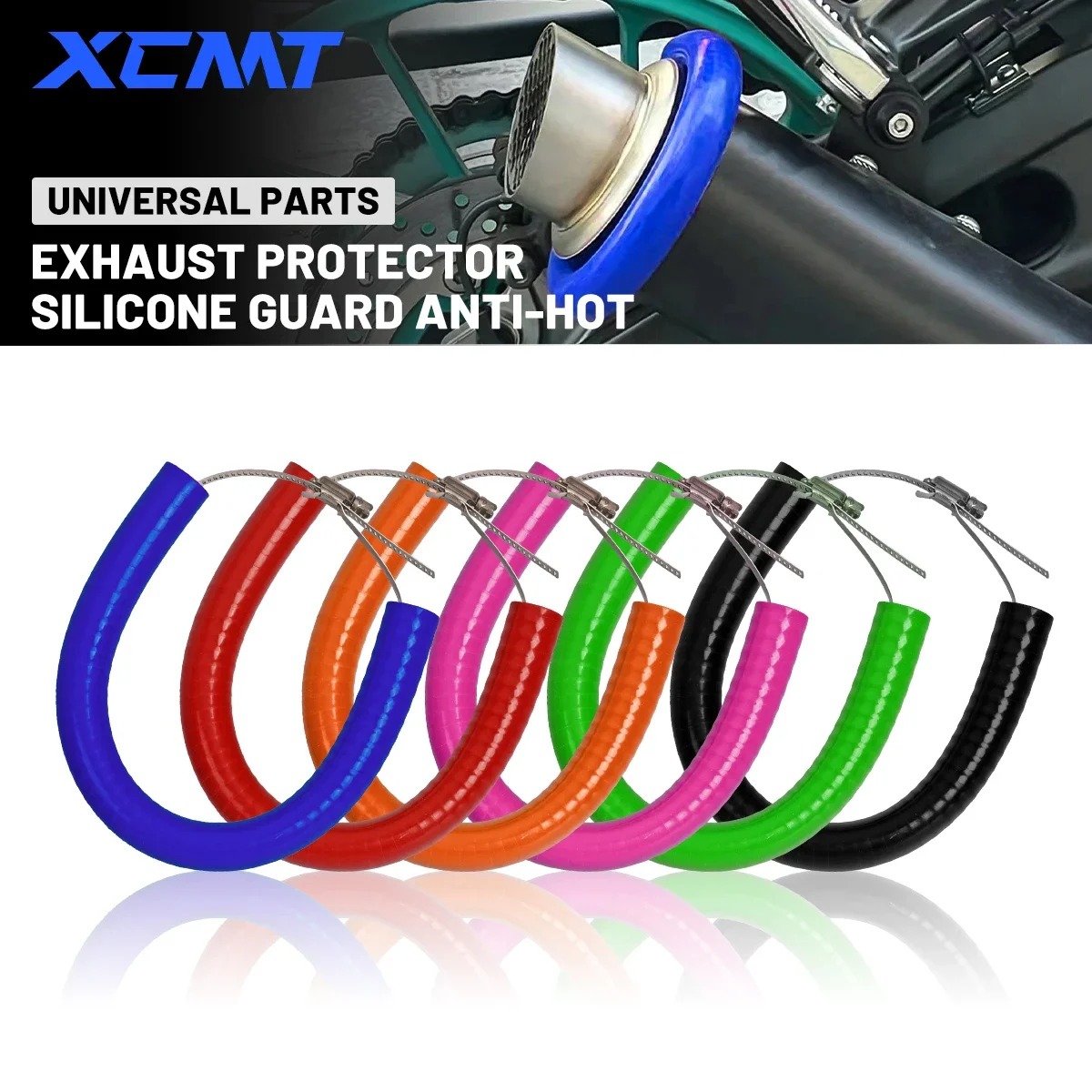 Motorcycle Universal Oval Exhaust Protector Can Cover For KTM Dirt Bike Accessories Silicone Guard Anti-hot 250 350 450 500 CC