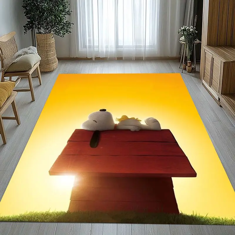 Funny S-Snoopys Dog Cartoon Area Rug,Soft Non-Slip Carpet Mat for Living Room Bedroom Playroom,Sofa Floor Rug,Home Decor Gift