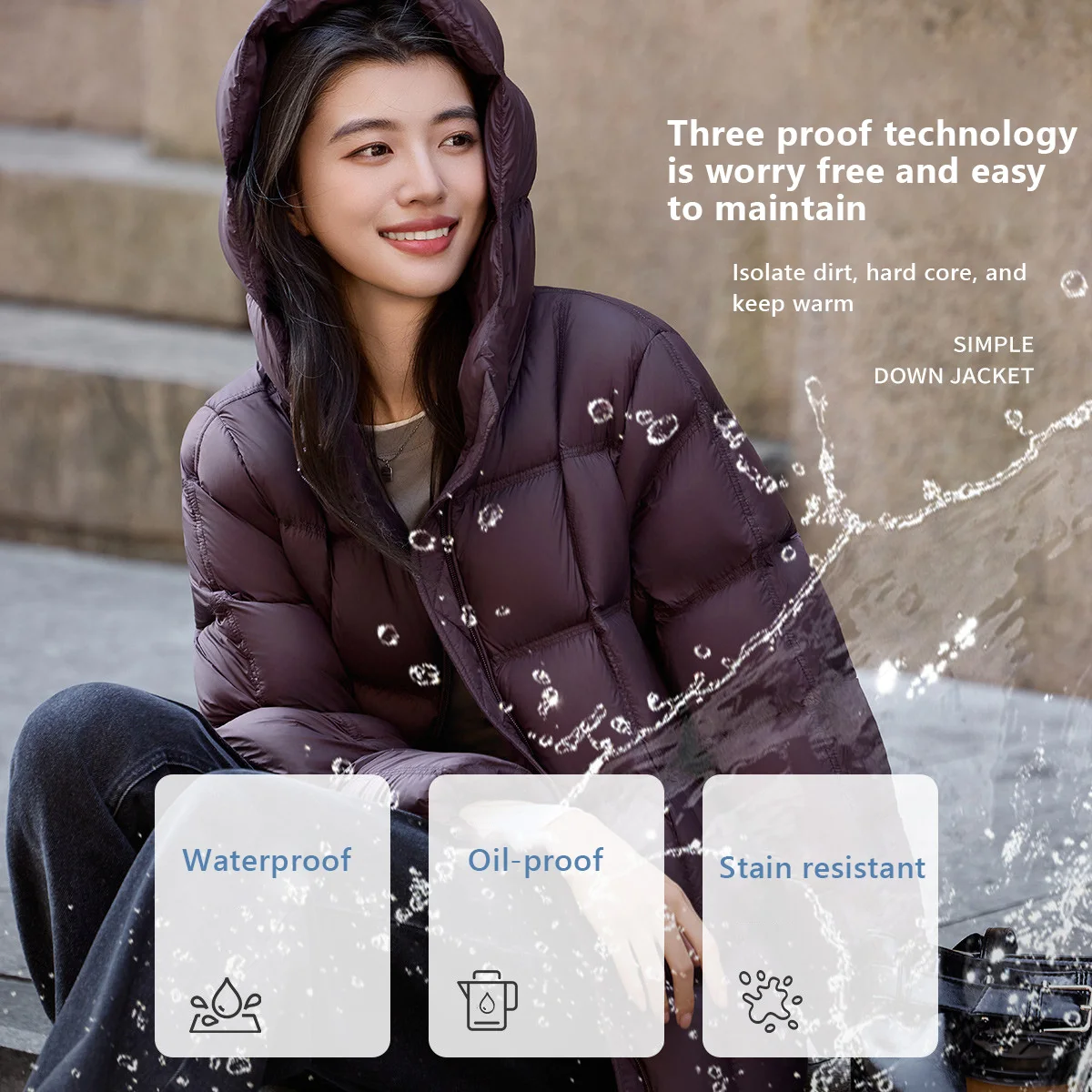 LOUISYAO 90% Duck Down Three Proof Jacket Women 2025 Winter Minimalist Hooded Thickened Premium Warm Outerwear Coat