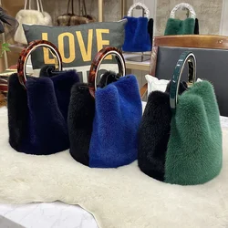 Borsa in pelliccia di visone naturale 2022 borse a tracolla di lusso per le donne borse da sera da donna di marca per banchetti invernali di moda