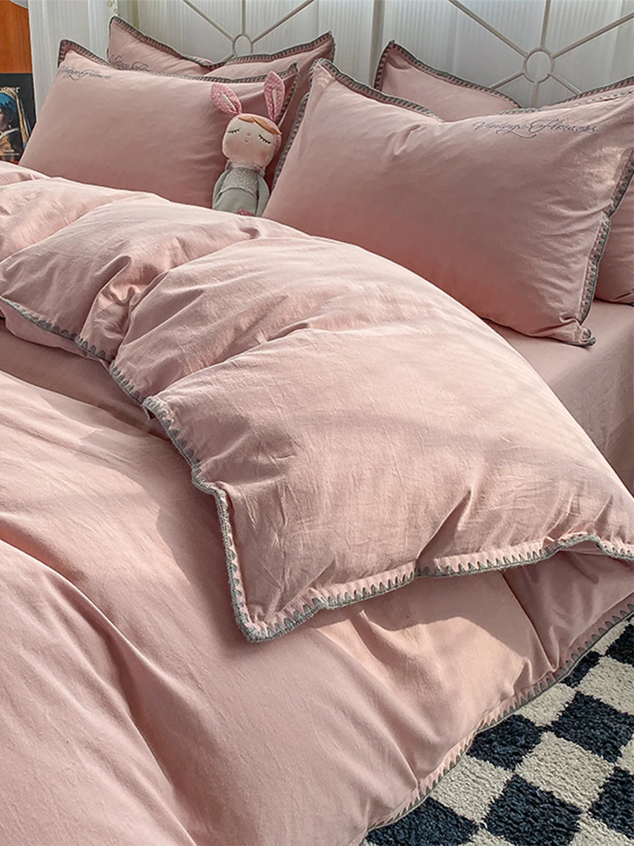 

Пододеяльник из 100% хлопка, однотонный, в современном минималистичном стиле, из чистого хлопка, приятный для кожи, на все сезоны