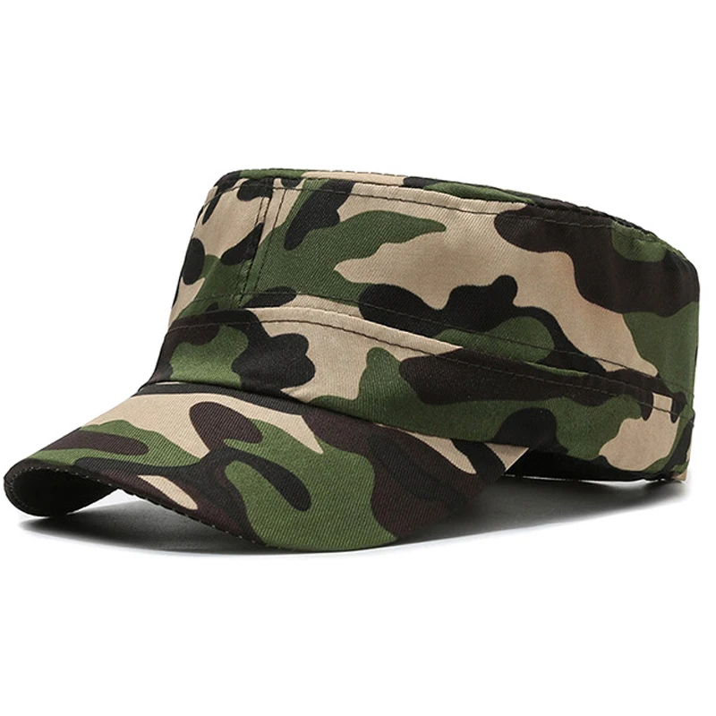 New Men Vintage Army Baseball Cap Cotton Cadet Hat Military Breathable Flat Adjustable Cap Spring Summer Sun Cap