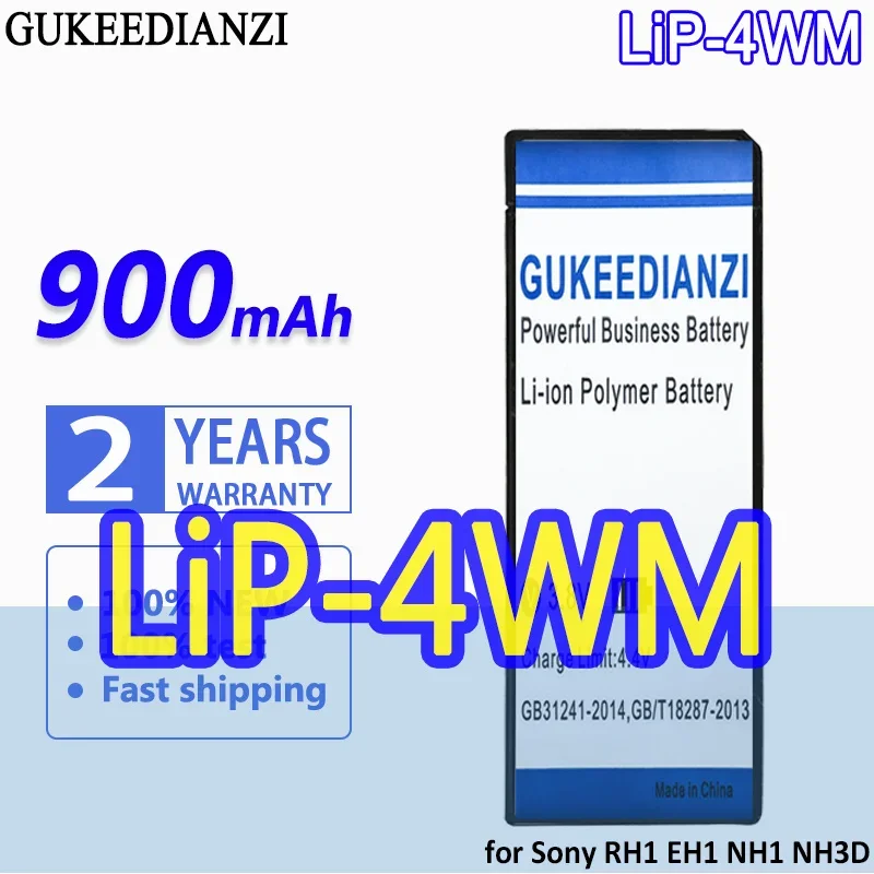 

High Capacity GUKEEDIANZI Battery LiP-4WM LiP4WM 900mAh for sony RH1 EH1 NH3D NH1 MJ97 HMD Charger