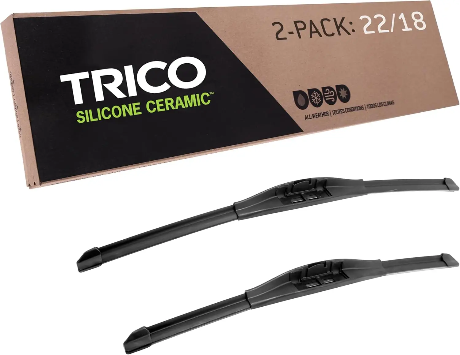 

Premium All-Weather 22 & 18 Inch Pack of 2 Automotive Wiper Blades for Select Car Models