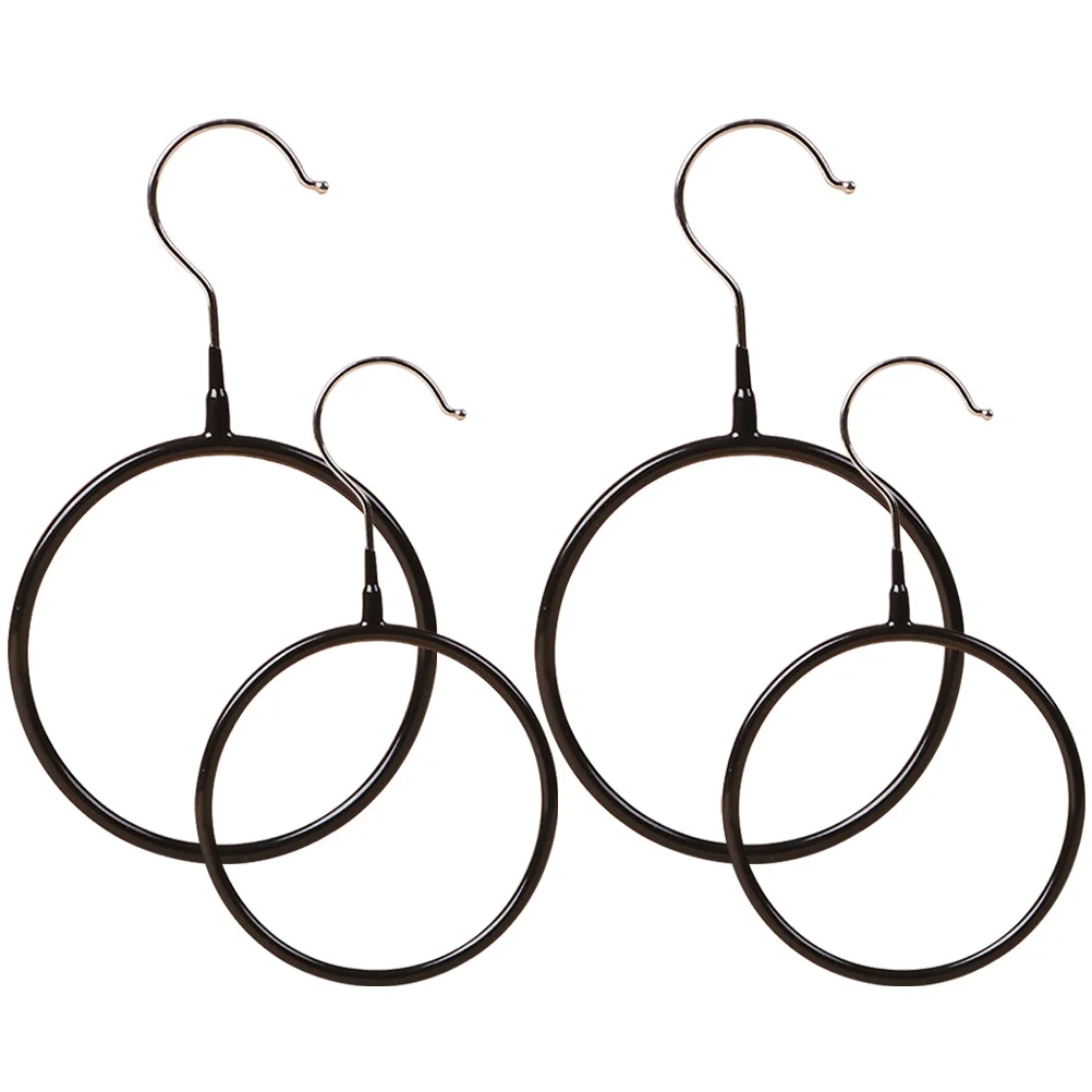 

4pcs Metal Round Hangers Black White Scarf Rack ganizer for Closet Tie Holder Circular Clothes Hanger Storage Display
