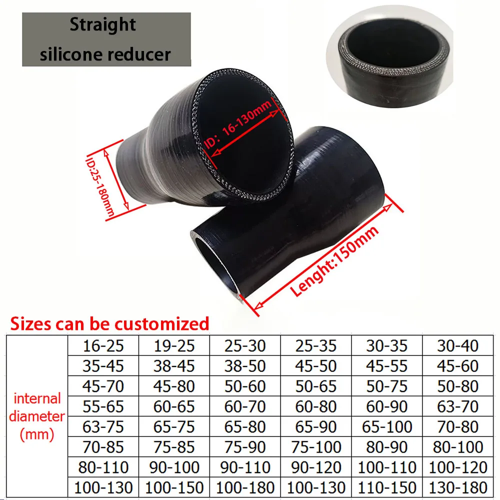 

Full size universal straight silicone reducer, turbine intercooler, silicone hose, coolant connector, automotive intake pipe