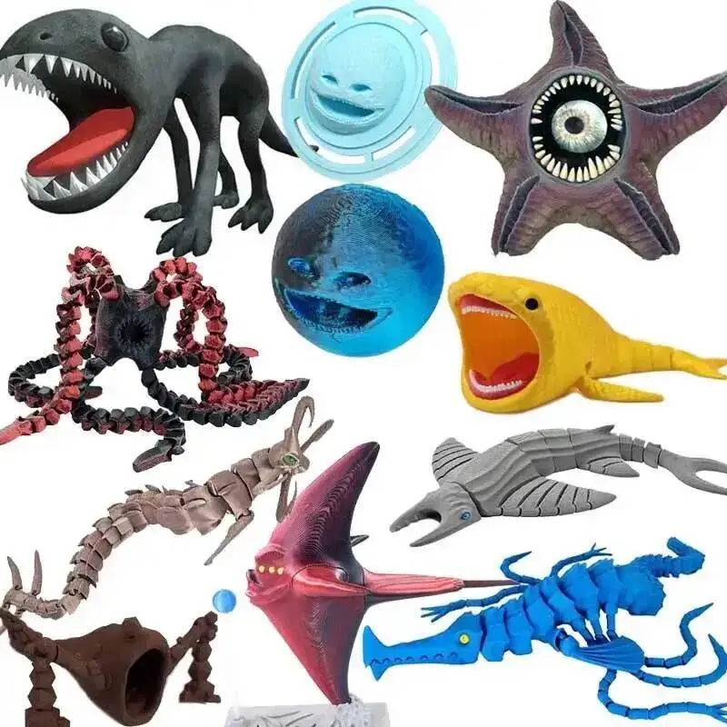 Nova Figura de Ação 3D Subnautica Monstros Marinhos Leviathan Sea Eater Bloop Gran Maja Modelo Brinquedo Boneco