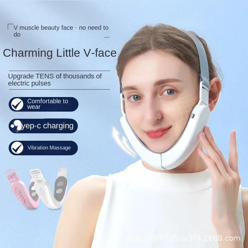 Face Lifter V-Line Up Face Lifting Belt Face Slimming Vibration Massager  Facial Beauty Instrument 6 Modes