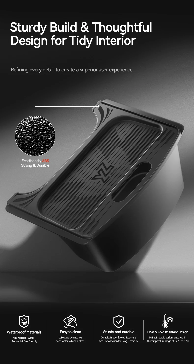 YZ Für Tesla Hinterer Stauraum Box Modell Y YL Juniper TPE Mittelkonsole Sitz-Mülleimer Organisation Auto-Innenausstattung Zubehör 2026 – Detail 5