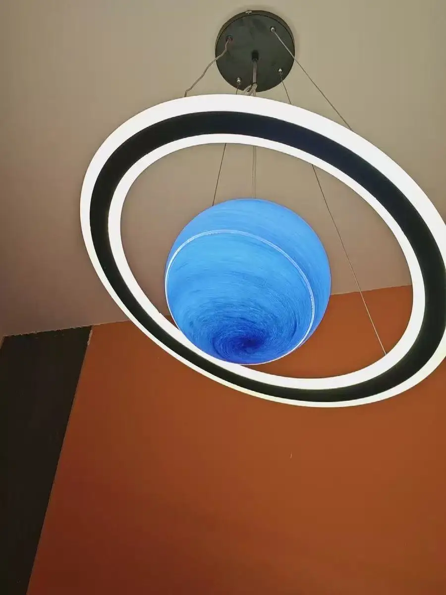 Modern Saturn Planet Pendant Light LED Ceiling Lamp For Kids Children Bedroom Nursery Boys Girls Space Decor Home Lighting Art