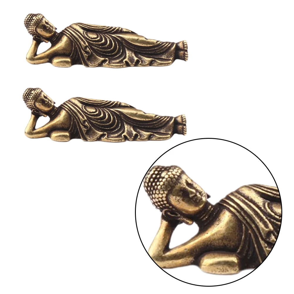 

2Pcs Buddha Statue Solid Brass Mini Lying Buddha Sculpture Home Office Zen Decoration Bodhisattva Ornament Bodhisatva Statues