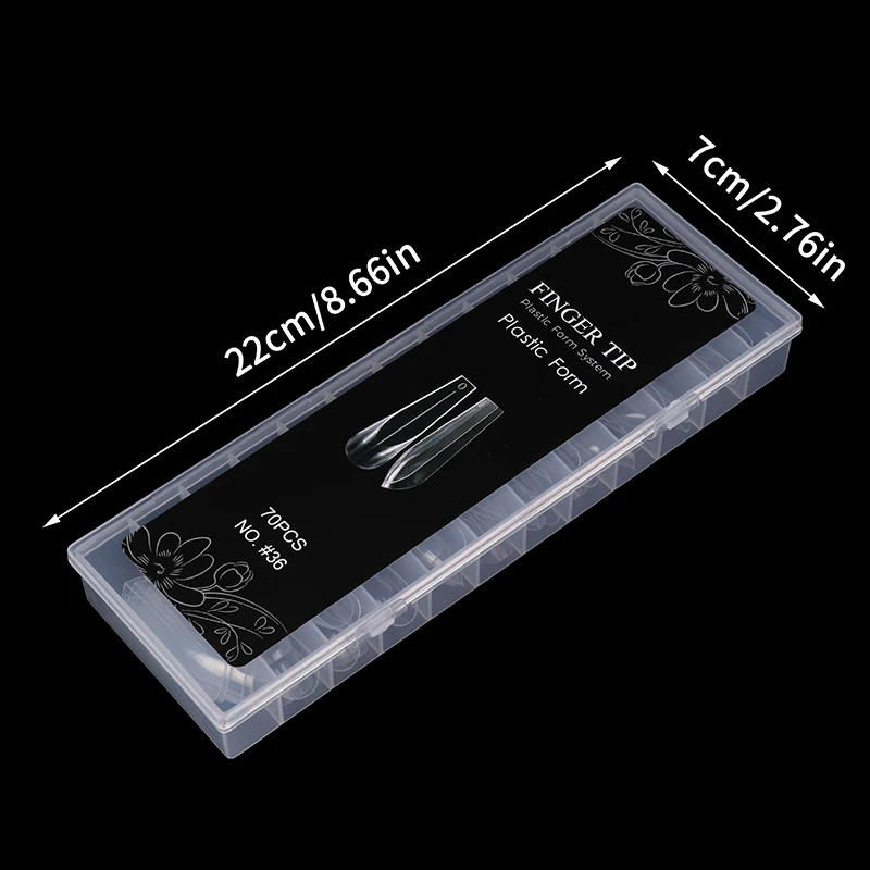 70 Uds uñas curvadas formas duales para extensión acrílico reutilizable molde de cobertura completa adecuado para Gel de uñas de polietileno