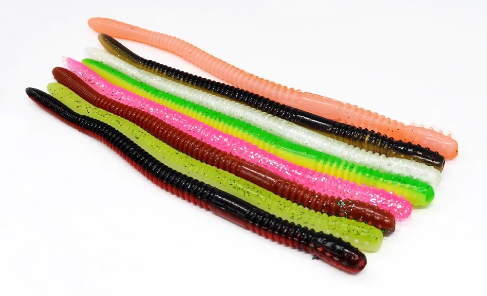 Angelköder Simulation Regenwurm Weichköder 10cm 3,6g Nudelwurm PVC Künstliche Köder Set 10 Stück ANGEBOT – Detail 5
