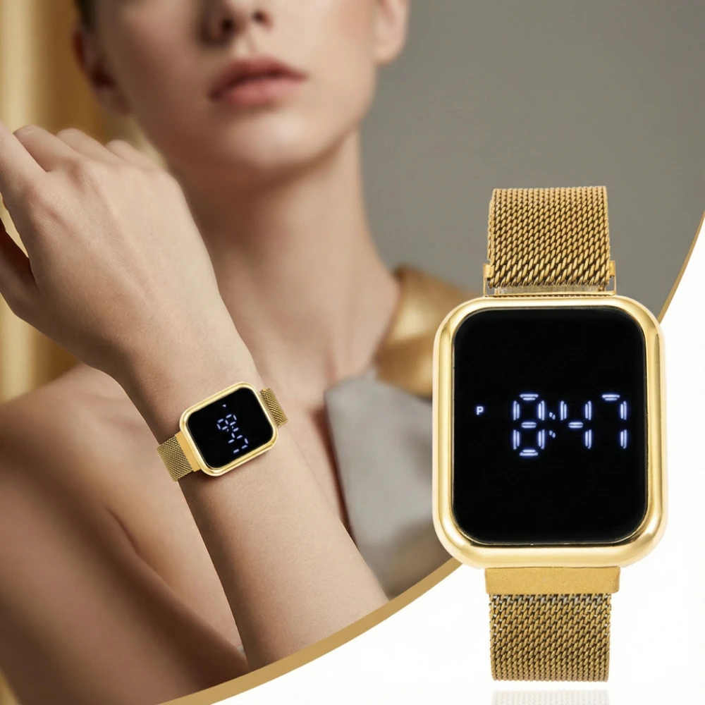 Simple Square Men's and Women's Digital Watch Fashion Touch Screen LED Watches for Woman Casual Electronic Watch Reloj Mujer