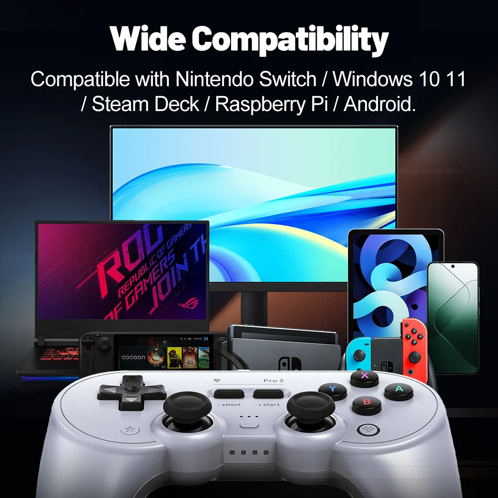 8BitDo Pro 2 Wired Gamepad for Nintendo Switch PC Gamepad RetroPie Raspberry Pi Ultimate Software Adjustable Hair Triggers image 3