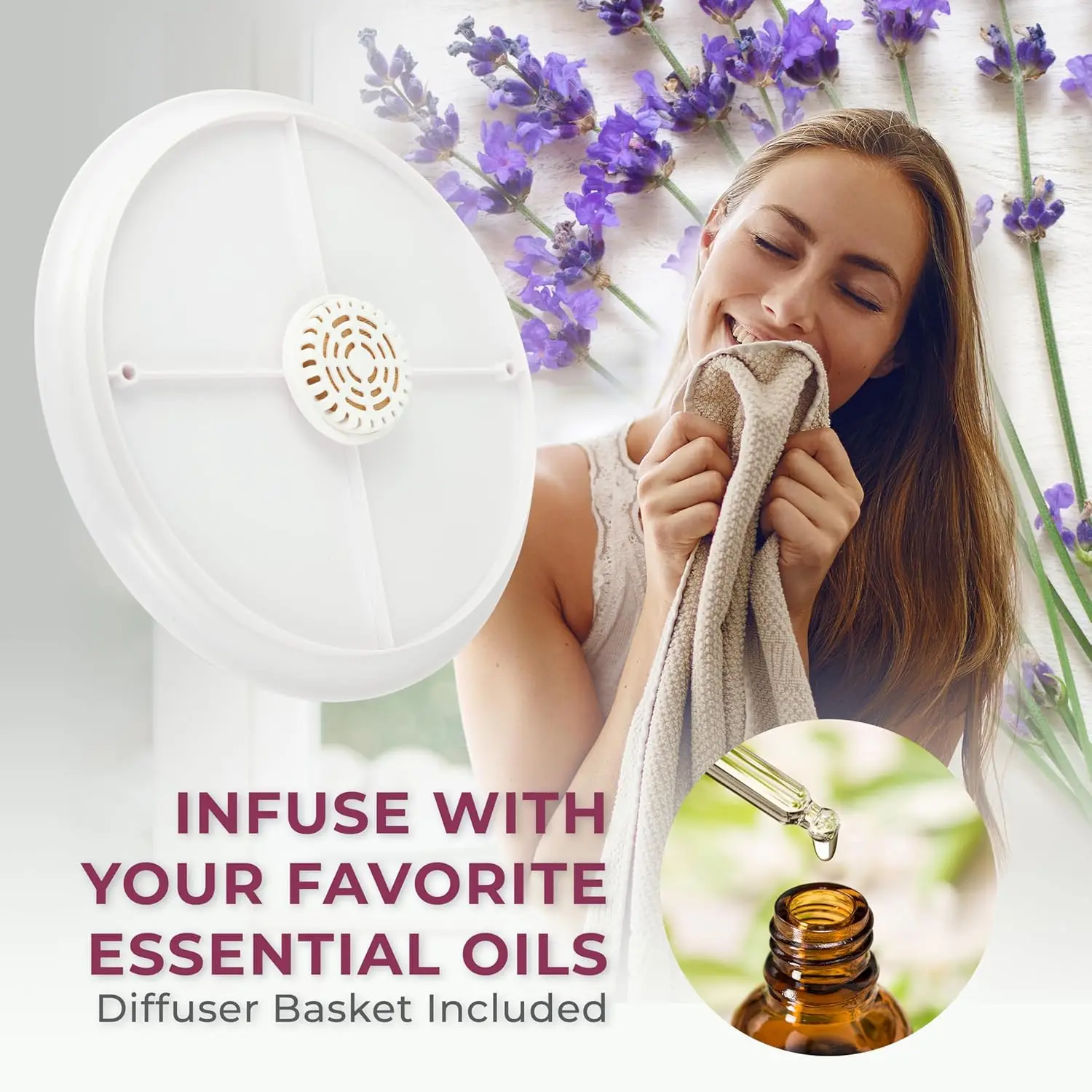 Large Aromatherapy Towel Warmer Bucket - with Essential Oil Wood Disk for Spa and Bathroom, Luxury Stainless Auto Shut off