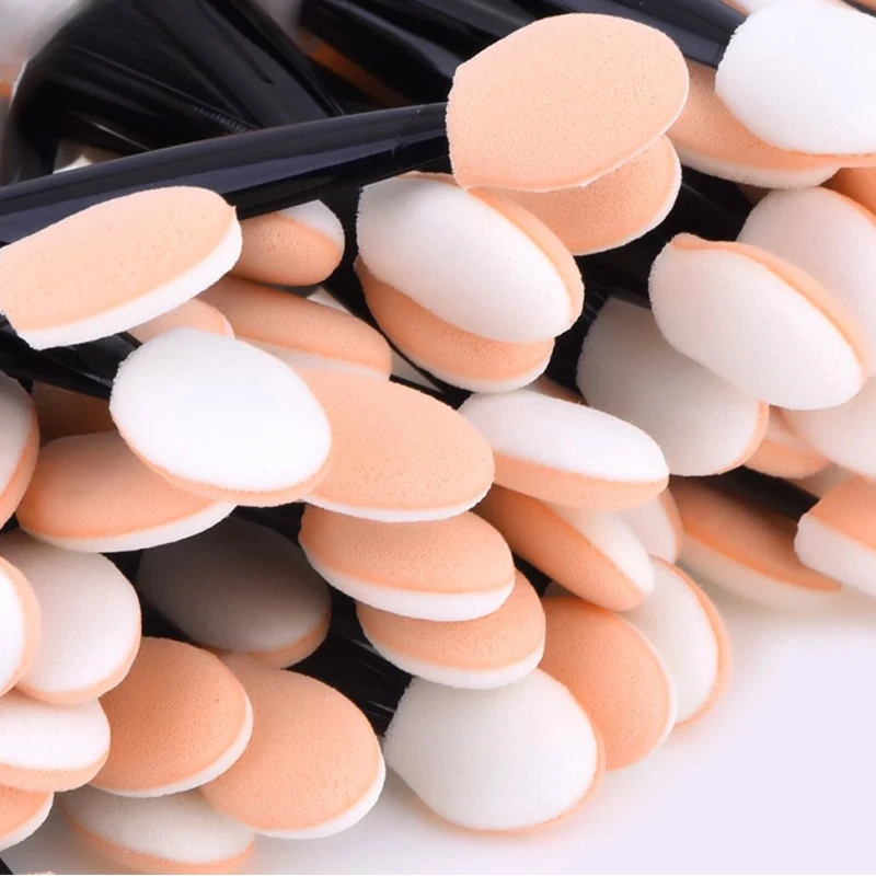 Wholesale 100Pcs/ Bag Small Portable Eyeshadow Applicators In Bulk Double Sponge Eye Shadow Brush Makeup Mini Tools Wholesale