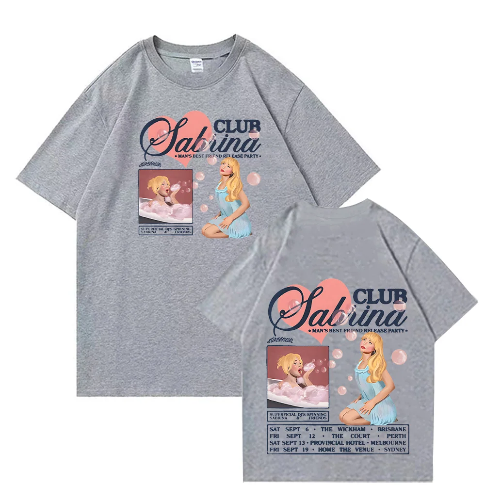 تي شيرت سابرينا للرجال أفضل صديق للحفلات نادي سابرينا كاربنتر لمحبي الهدايا تي شيرت Y2k Kawaii ملابس قطنية مريحة للجنسين #4