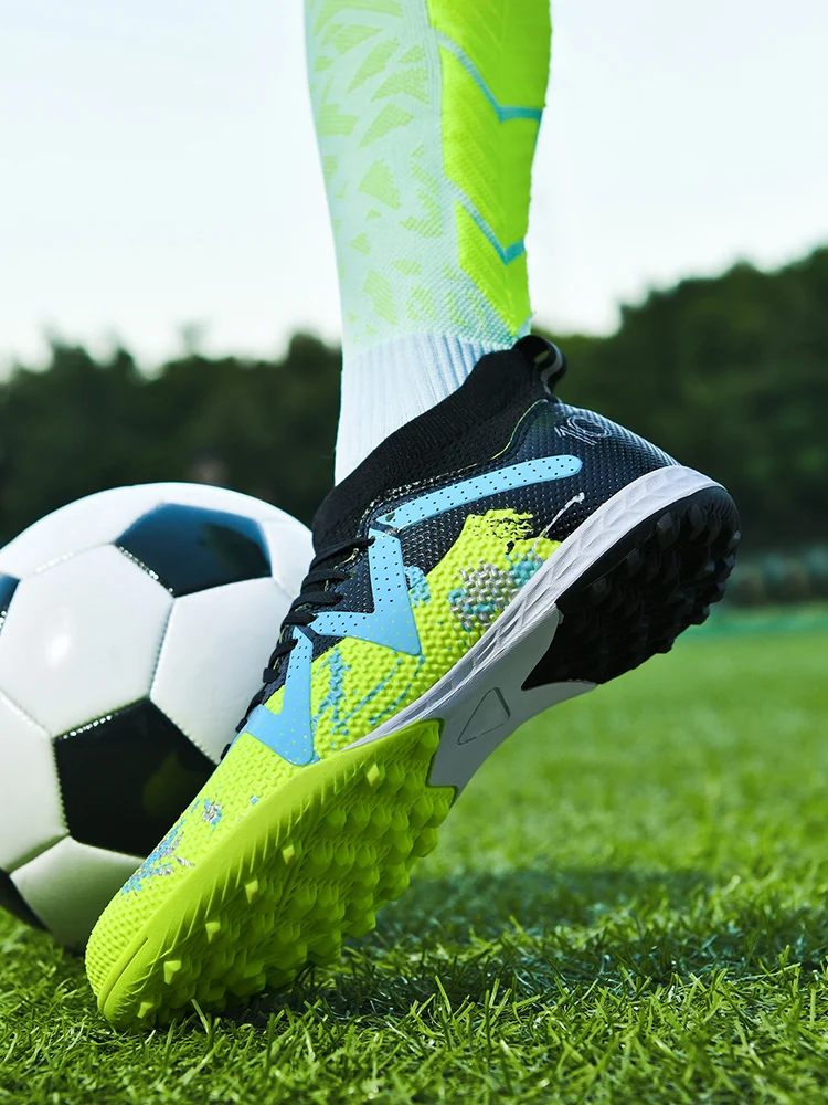 TF-Fußballschuhe für Erwachsene, verschleißfeste Gummisohle für Rasenplätze, leichte PU-Fußballschuhe für Herren, geeignet für Outdoor-Grasplätze. – Detail 9