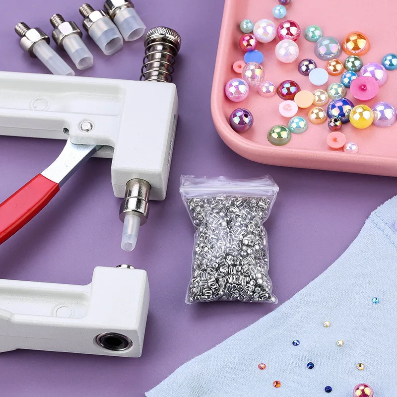 

1000pcs Pearl Rivets Studs Snap Buttons Round Head DIY Repair Tools Sewing Accessories for Clothes Bags Shoes Hats