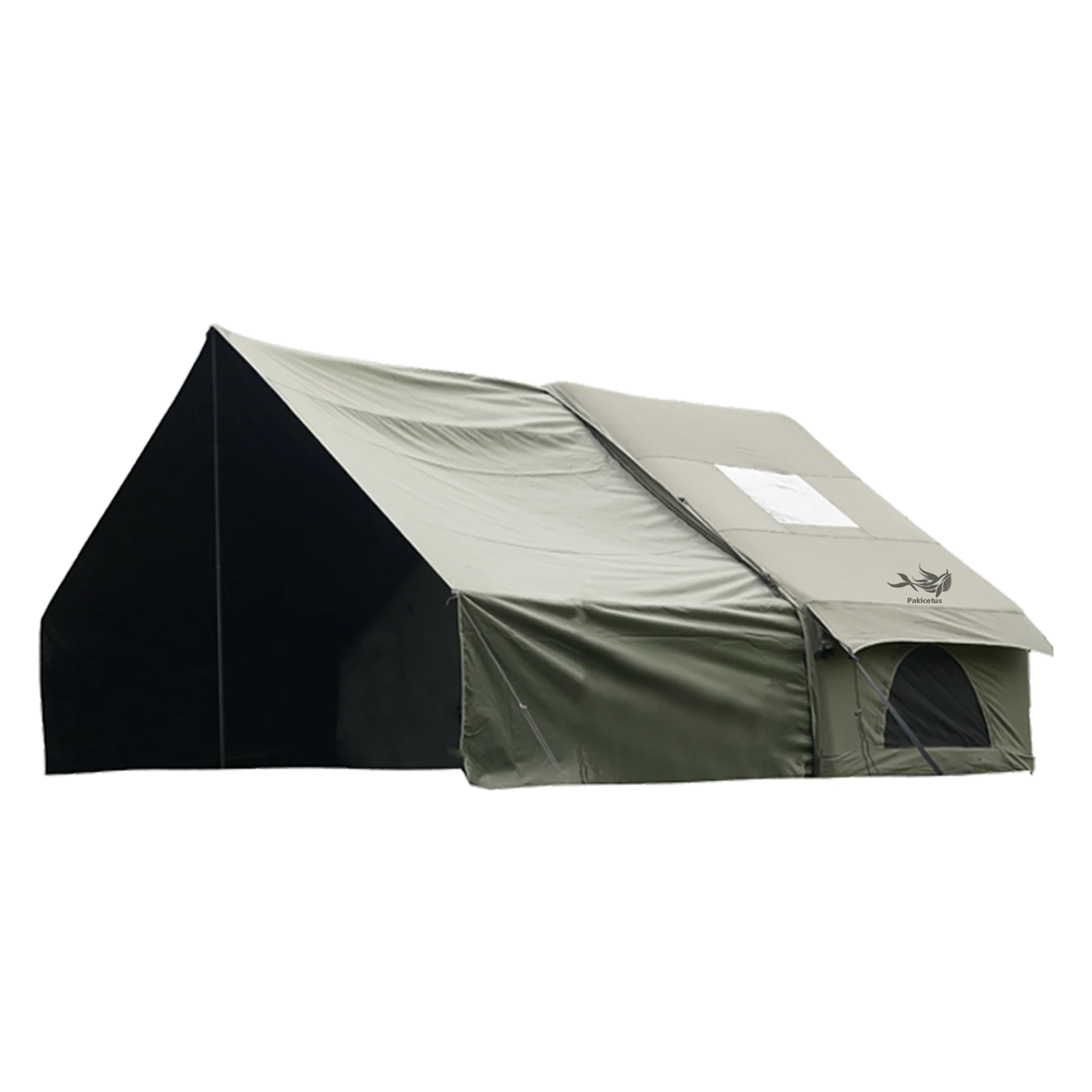 PAKICETUS Tienda de campaña inflable para 4-8 personas, para las cuatro estaciones, con ventanas, tienda de campaña portátil de tela de poliéster para viajes por el campo, senderismo, excursiones