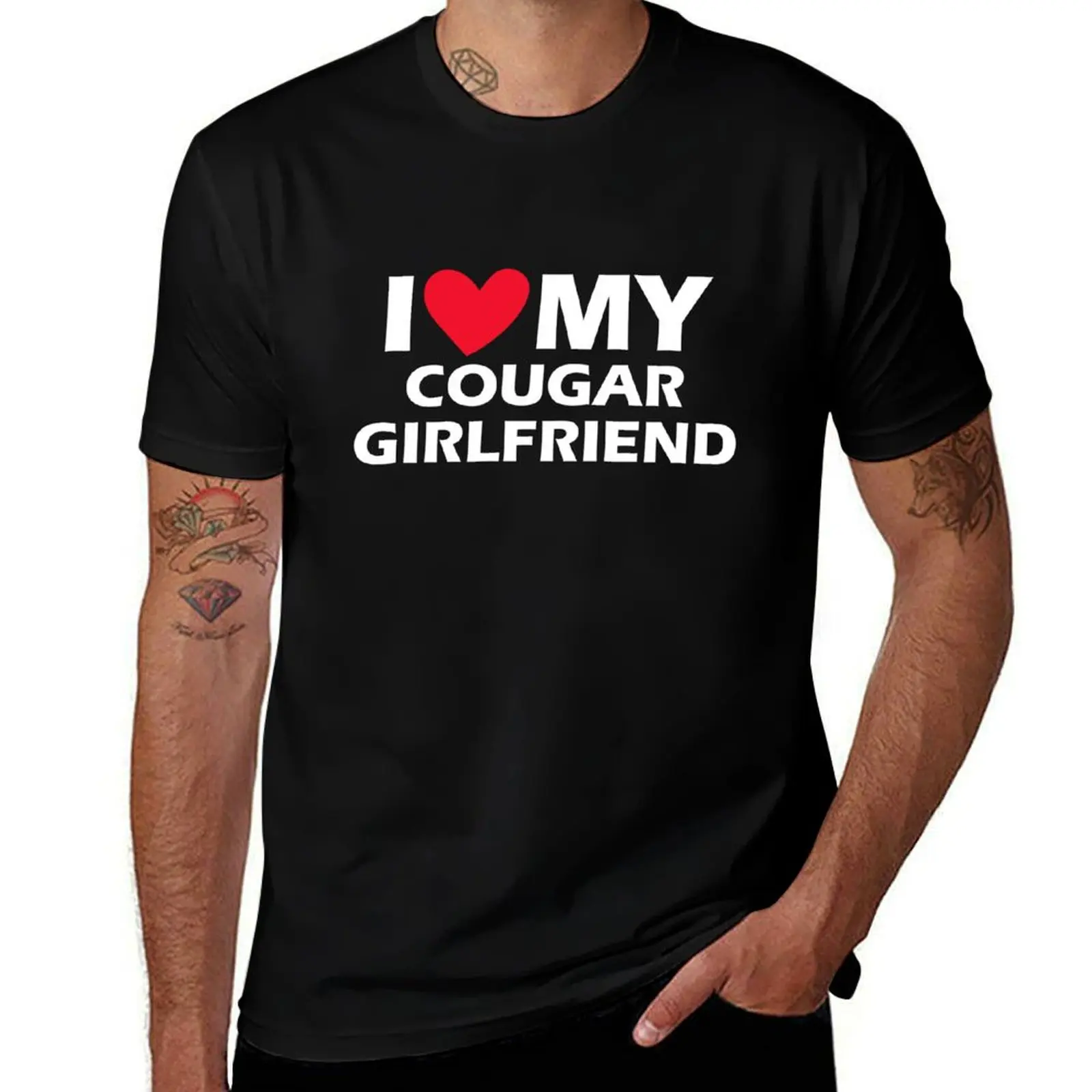 

I Love My Cougar Girlfriend I Heart My Cougar Girlfriend T-Shirt shirts graphic tee blue archive anime figures Men's t shirts
