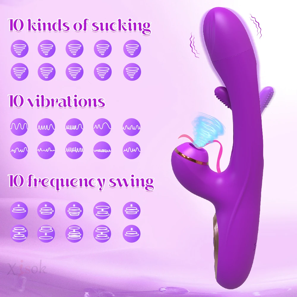 Powerful Sucking Patting Vibrator for Women Sucker Clitoris Stimulator G Spot Dildo Flapping Massager Sex Toy for Female Adults