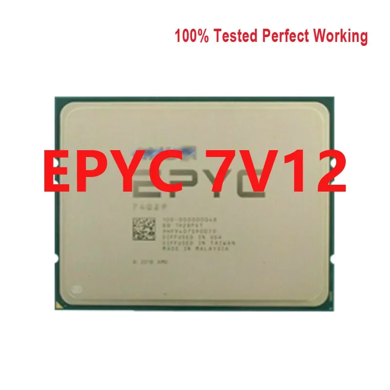 EPYC 7V12 CPU 2.4GHZ 64-Cores 128-Threads up to 3.2ghz 64C/128T 256MB Cache 280W Socket SP3 Processor Support Server Motherboard