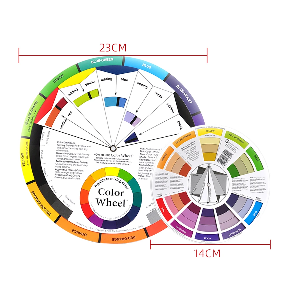 

14CM/23CM Color Wheel Card Matching Guide Paper Tattoo Supplies 2 Version For Mixing Colors Pigments Permanent Makeup Tattoo
