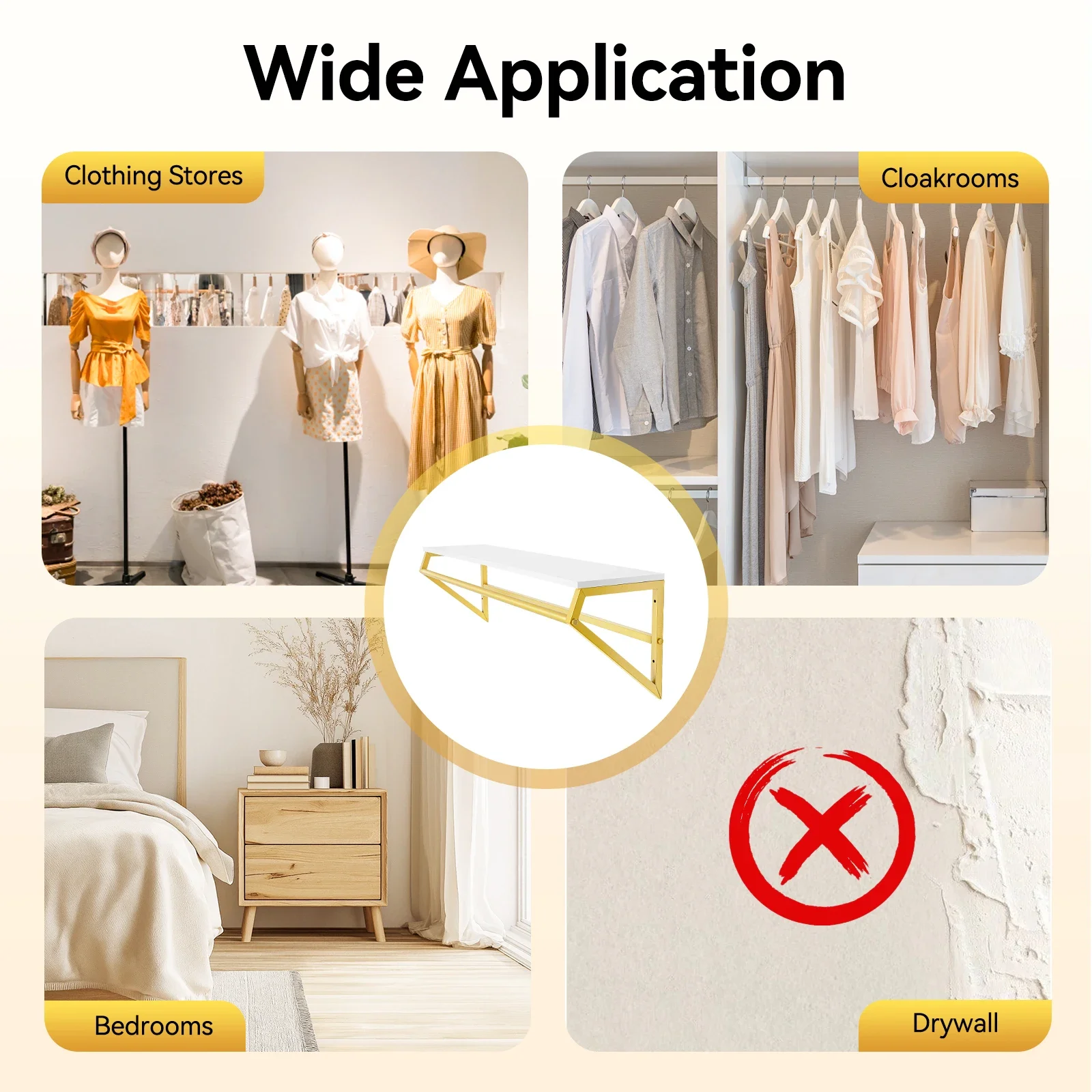 Wall-Mounted Garment Rack ,Modern Simple Clothing Store Heavy Metal Display Stand Garment Bar,Clothes Rail,Hanging Towel Rack