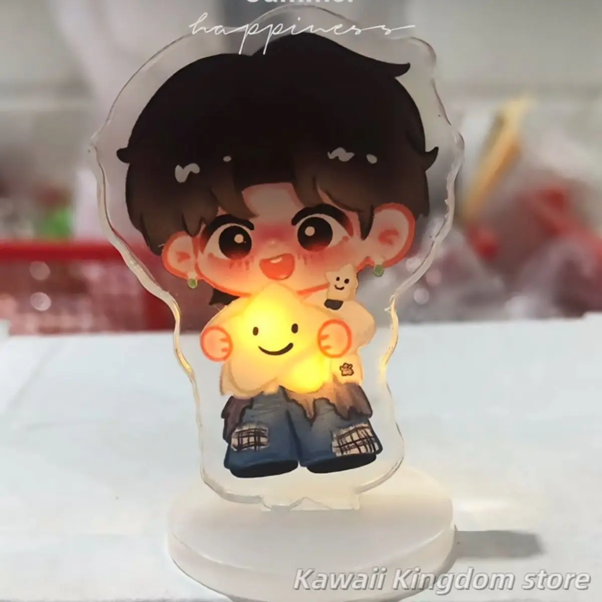 

Любовь и глубокое пространство Caleb аниме магнитное притяжение Emit Light акриловая подставка модель тарелка декор стола стоячий знак настольные вентиляторы