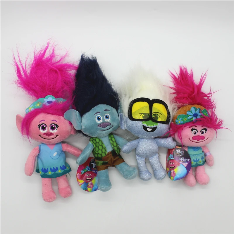 1 piece Trolls Cartoon Poppy Branch Anime Peripheral Kawaii Plush Toy Ornament Creative Personality Doll Pillow Hand-made Gift