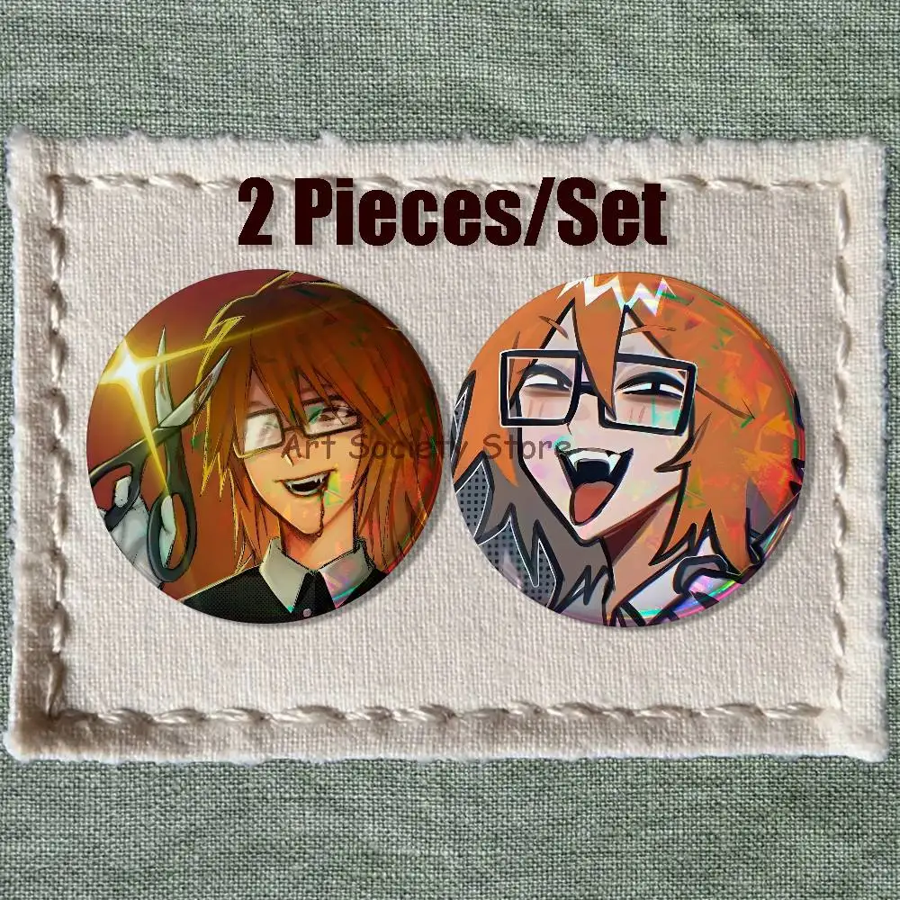 R-Randal Anime Friends 2-piece set Pins Backpack Clothes Jewelry Accessories Round Brooch Button Badge Fans Collection Gifts