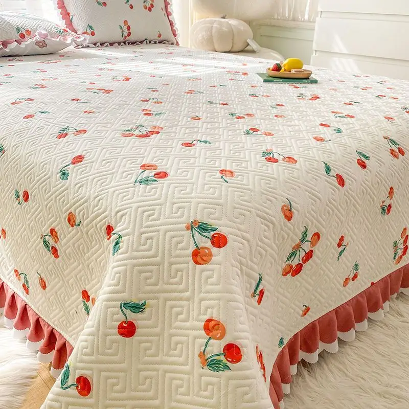 Non-Slip Laminated Cotton Bed Cover, Three Set of Bed Sheets, Thickened, 100% Cotton, All-season, All-purpose Bed Cover, Blanket