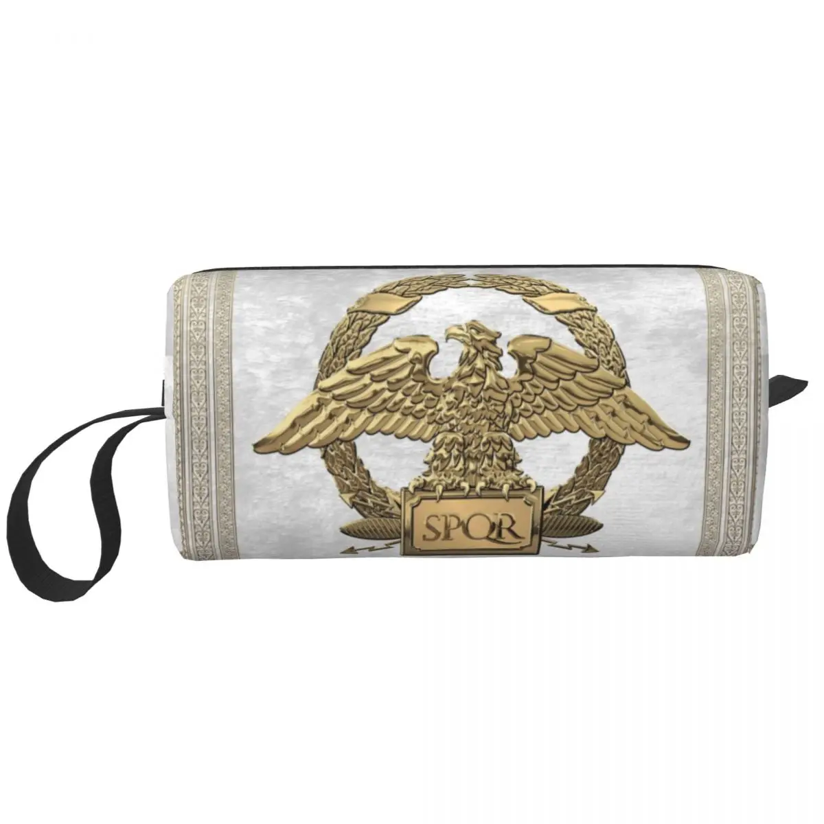 Travel Gold Roman Empire Eagle Toiletry Bag Cute Rome SPQR Emblem Makeup Cosmetic Organizer Women Beauty Storage Dopp Kit Case