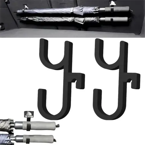2Pcs Car Umbrella Hook Trunk Umbrella Holder Suitable for Any Cars with No-Drill Installation Plant Towel Holder Auto Internal