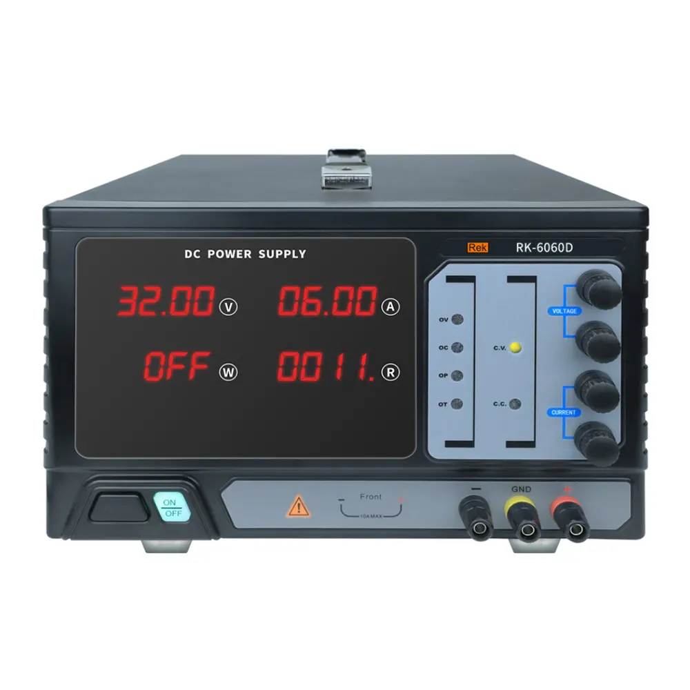 Rek RK-6060D DC gestabiliseerde voeding 60V 60A vermogen 3600W bankvoeding met LED digitaal display, uitgangsschakelaar