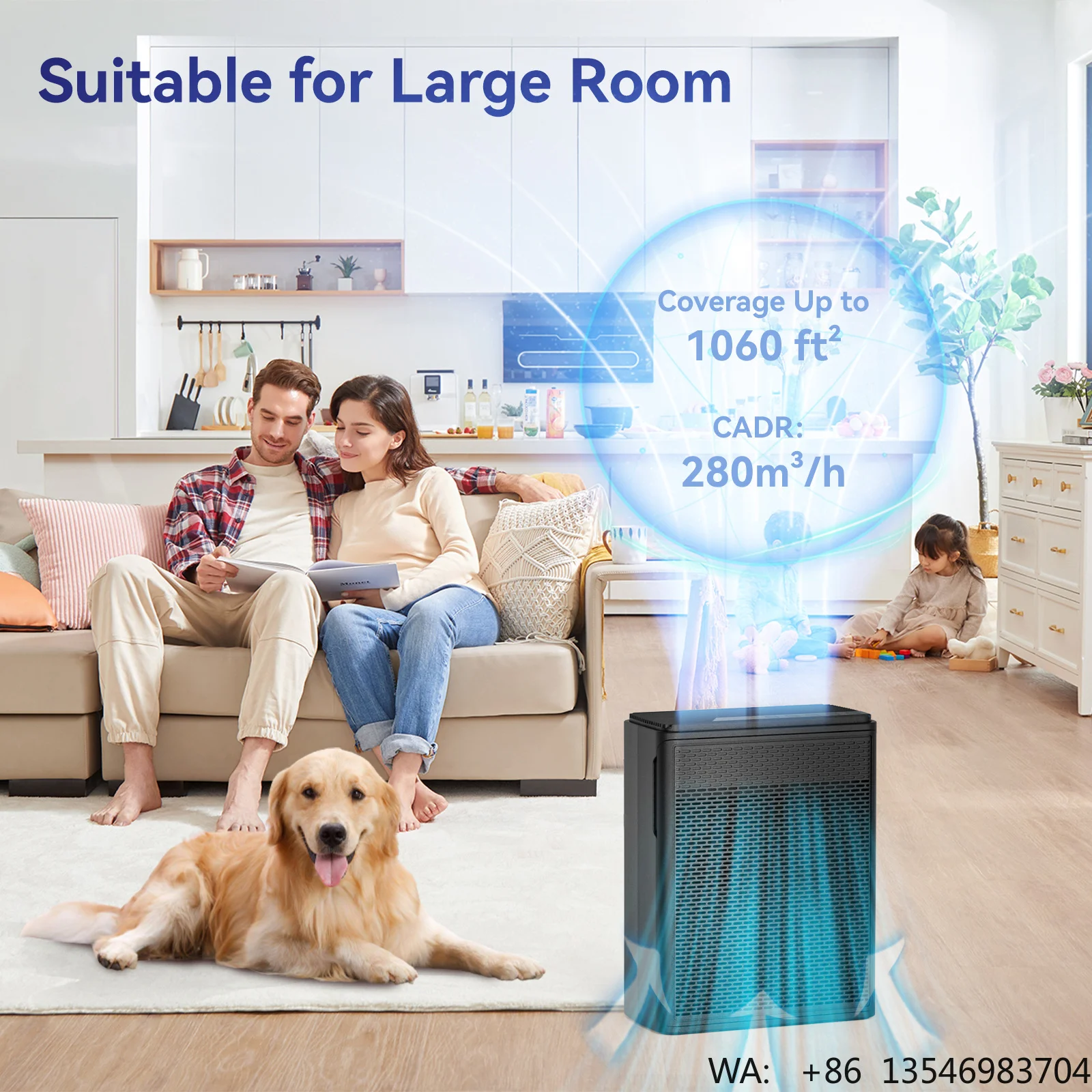 OEM Air Purifier H13 True HEPA Washable Pre-Filter Odor Dust Eliminator Timer Quiet for Bedroom Bulk