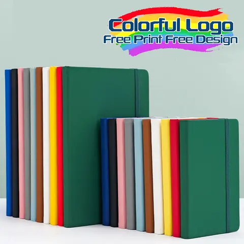 1Pcs Customized A5/A6 PU Leather Notebooks DIY Your LOGO Journal Diary Notepad Office Gift Stationery Colorful Printing Notebook