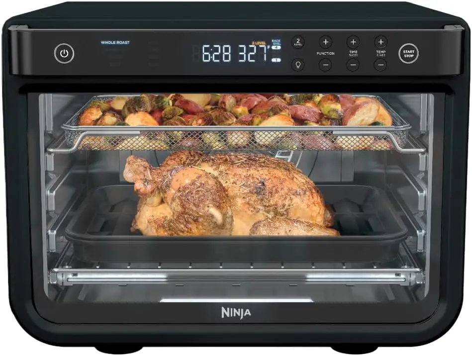 8-in-1 XL Pro Air Fry Oven, Large Countertop Convection Oven & Digital Toaster Oven, 1800 Watts, 12-Inch, Black (Renewed)