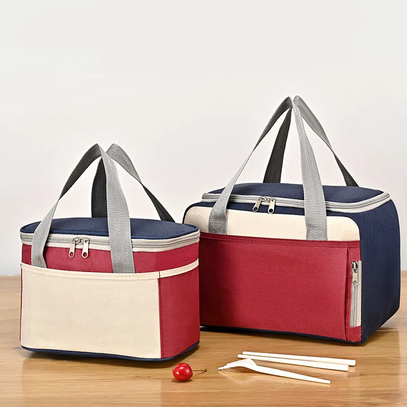 Thickened Oxford Cloth Portable Lunch Bag Picnic School Bento Box Thermal Insulation Cooler Food Fresh-keeping Tote Bags