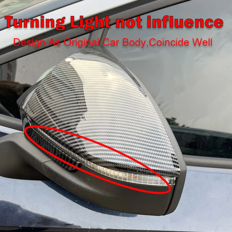 2 قطعة لصق الجانب مرآة الرؤية الخلفية غطاء قبعات لمعان الأسود الكربون لشركة فولكس فاجن ID.4 ID.4X ID.4 Crozz اكسسوارات السيارات ملصقات السيارات #2