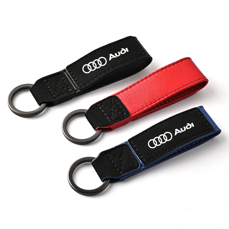 

2026 Hot For Audi Zinc Alloy Suede Car Keychain Key Ring Styling Accessories For Audi A1 A3 A4 A5 A6 A7 A8 Q2 Q3 Q5 Q7 TT S line