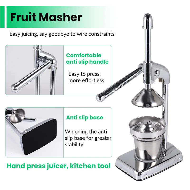 Manual Press Stainless Steel Fruit Juicer Handheld Vegetable Fruit Orange Juice Maker Blender Juice Making Cup Kitchen Gadgets C