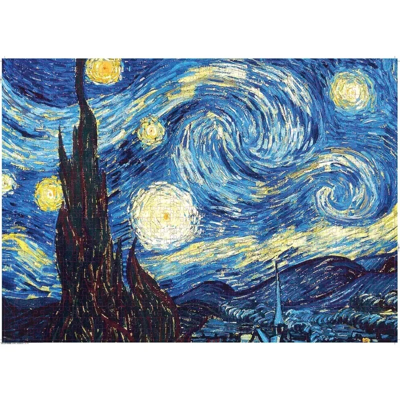 70*50cm Adult Puzzle 1000 Pieces Paper Jigsaw Puzzles The Starry Night Famous Painting Series Learning Education Craft Toys