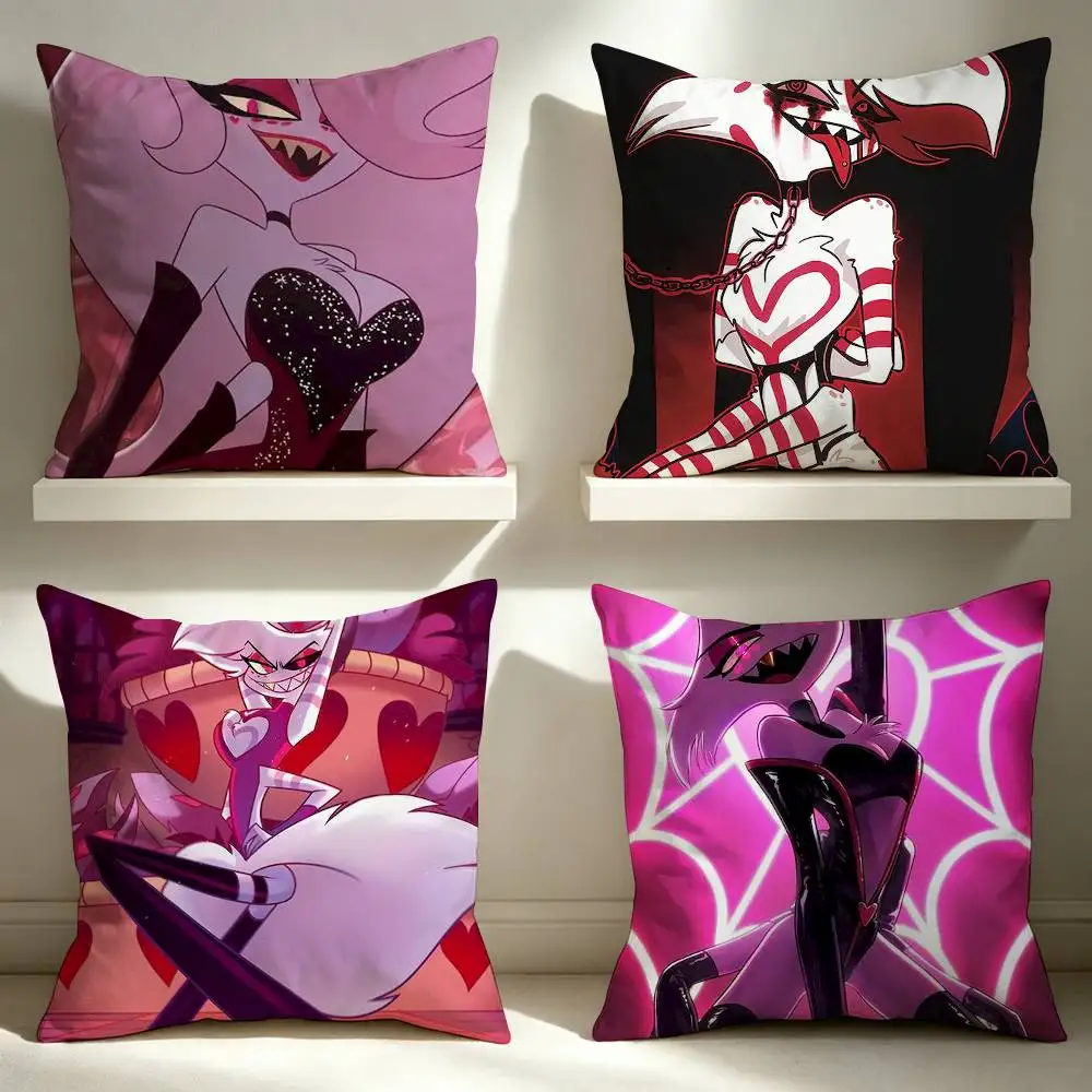 Hazbin Hotel Angel Dust  Square Double-Sided Printed Pillow Case Sofa Cushion Cover Bedroom Bedside Decor