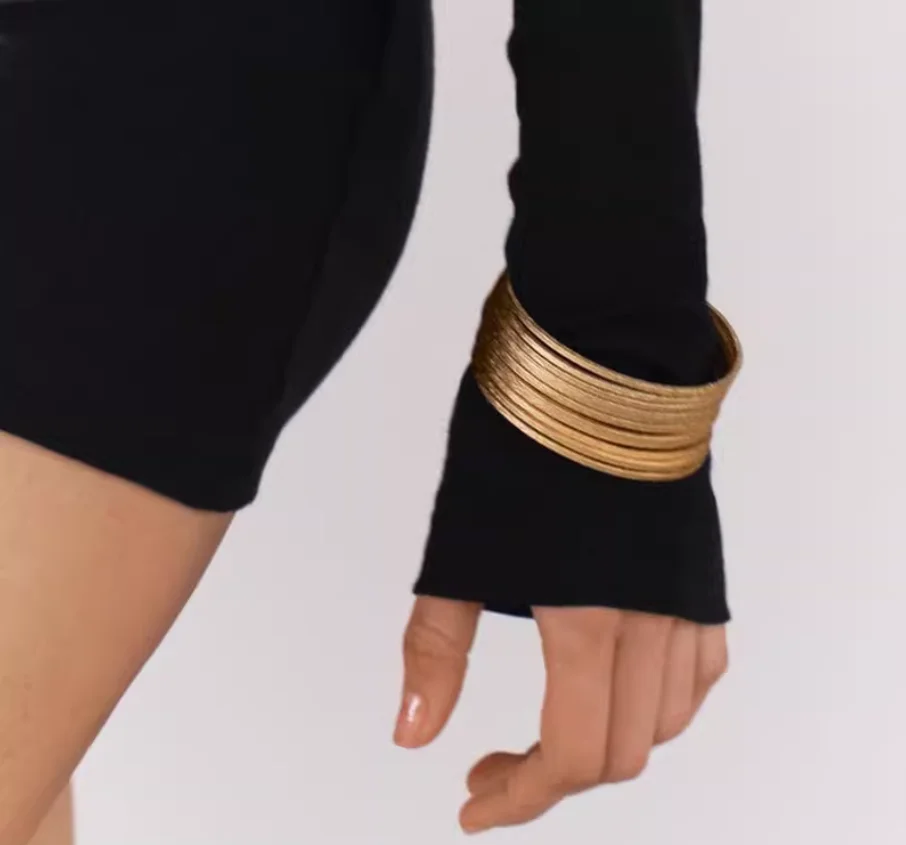 Europe and the United States big-name niche hip-hop metal multi-layer ring bracelet